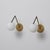 Vintage Italian Geometric Brass and Opaline Globe Wall Sconces, 1950s, Set of 2 For Sale - Image 12 of 14