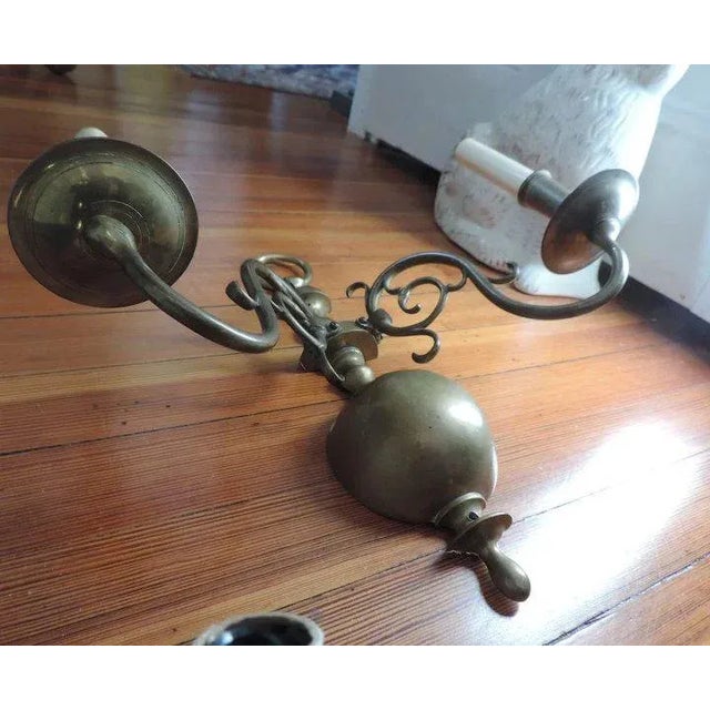 19th Century Dutch Brass Wall Sconces - A Pair For Sale - Image 10 of 11