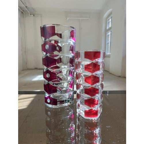 Wine-Red Glass Vases by J.G. Durand for Luminarc, Set of 2 For Sale - Image 5 of 11