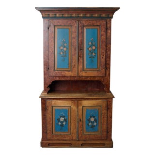 Northern Swedish Country House Cupboard with Original Paint For Sale