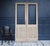 Pine wood double door from Switzerland. Early 20th century. Unrestored. Consisting of two originally half-glazed doors in...