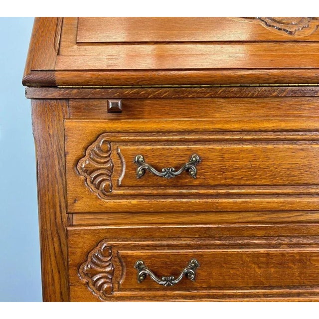 Vintage French Oak Secretaire For Sale - Image 5 of 14
