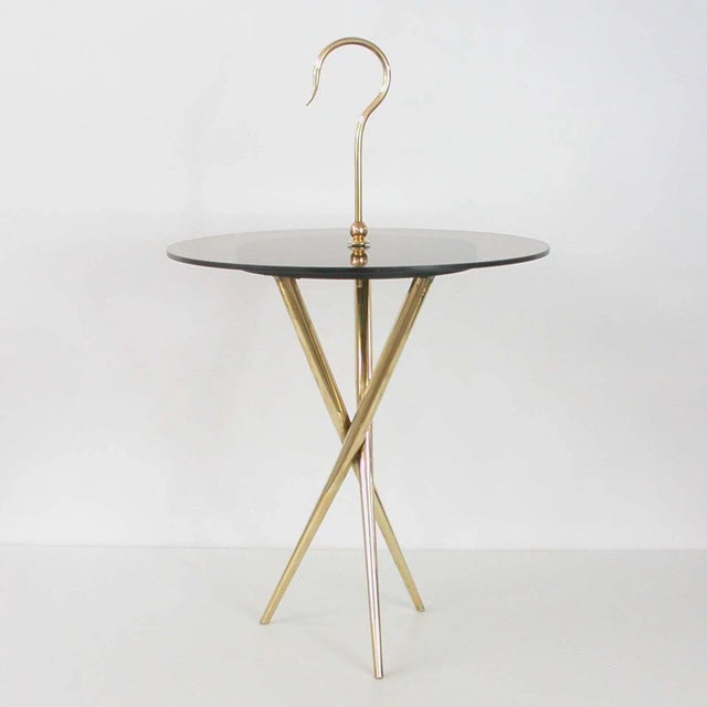 Mid-Century Italian Brass and Tinted Glass Occasional Table, 1950s For Sale - Image 6 of 13