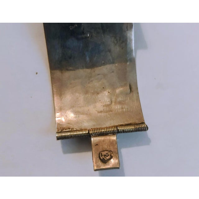 Vintage 925 Sterling & Abalone Modernist Signed JPM Link Bracelet For Sale - Image 4 of 4