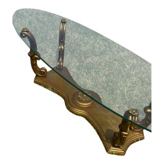 Vintage Mid-20th Century Weiman Gold Glass Coffee Table For Sale