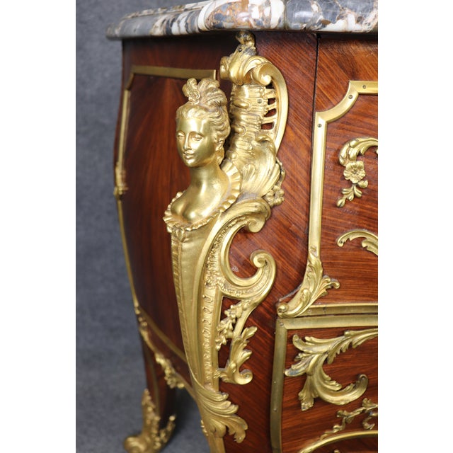 Palatial 19th C. Louis XV Bronze Mounted Figural Marble Top Commode by Rosel For Sale - Image 13 of 15