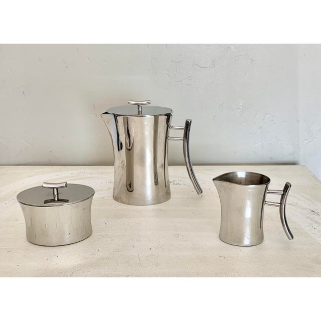 Sambonet Italy Bamboo Stainless Steel Coffee Set - 3 Piece Set For Sale - Image 13 of 13