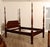 Late 20th Century Lexington Queen Size Solid Mahogany Rice Carved Poster Bed For Sale - Image 5 of 18