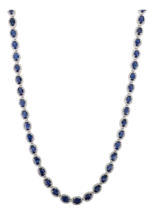 27.67 Carat Blue Sapphire & Diamond Luxury Art Deco Necklace by VRJewels in 14k Gold
