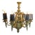 Antique French Bronze Chandelier Ceiling Light Fixture With Torchiere Arms, Rewired For Sale
