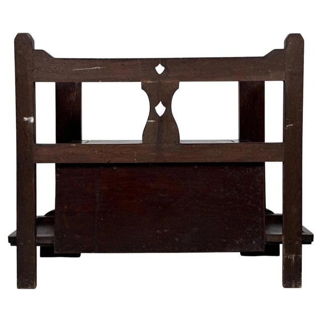 Antique Early 20th Century English Oak Hall Seat For Sale - Image 9 of 12