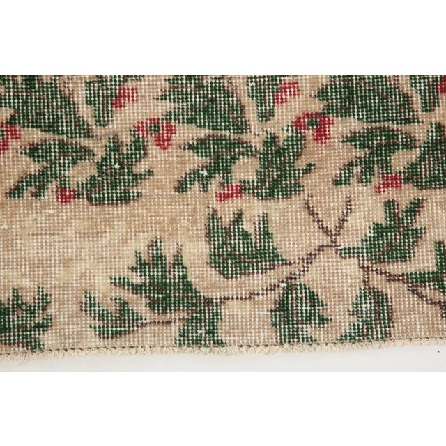 Green and Beige Runner Rug For Sale - Image 9 of 14