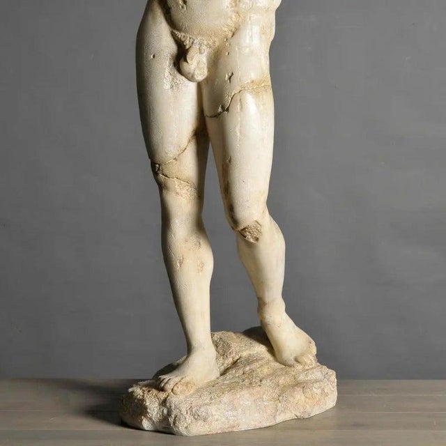 Greco-Roman Apollo Statue in White Composite For Sale - Image 3 of 6