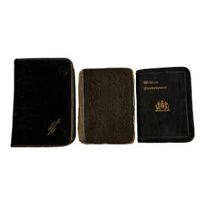 Antique Miniature Leather Book Set/3