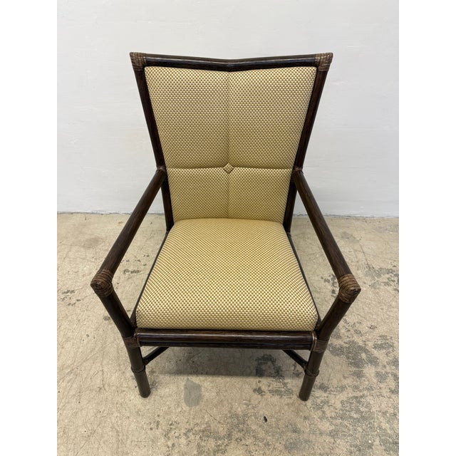 Tan Mid-Century McGuire Bamboo and Fabric Lounge Chair, 1970s For Sale - Image 8 of 12
