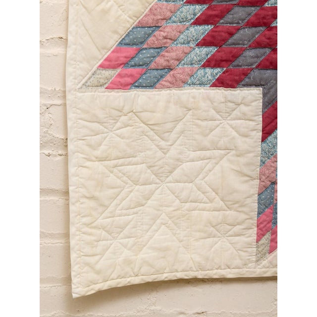 Folk Art Diamond and Chevron Quilt For Sale - Image 3 of 7