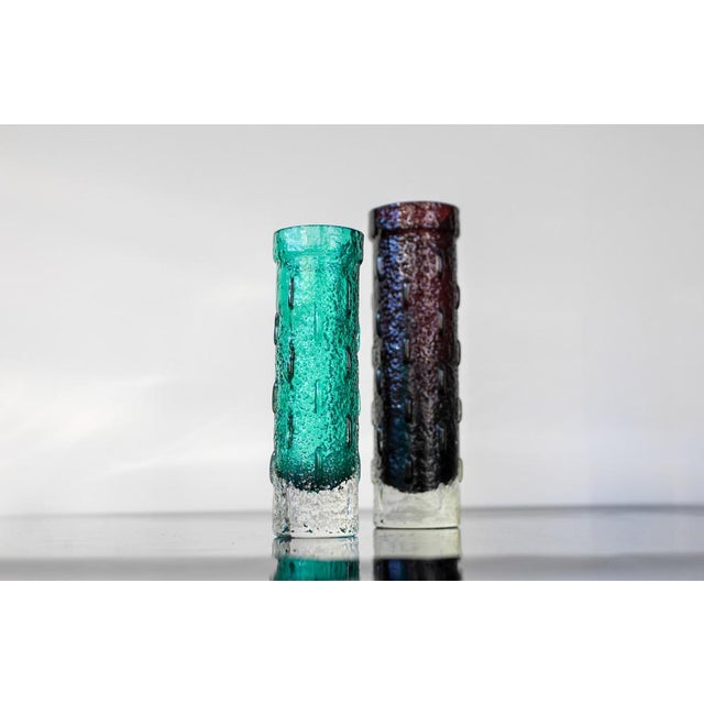 Vintage modernist Finnish art glass vases from the prestigious designer Tamara Aladin. These vases have the most amazing...