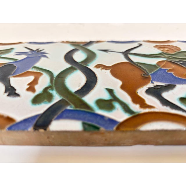 Ramos Rejano Seville Azulejo Hispano-Moresque Tile With Unicorn and Centaur For Sale - Image 12 of 12