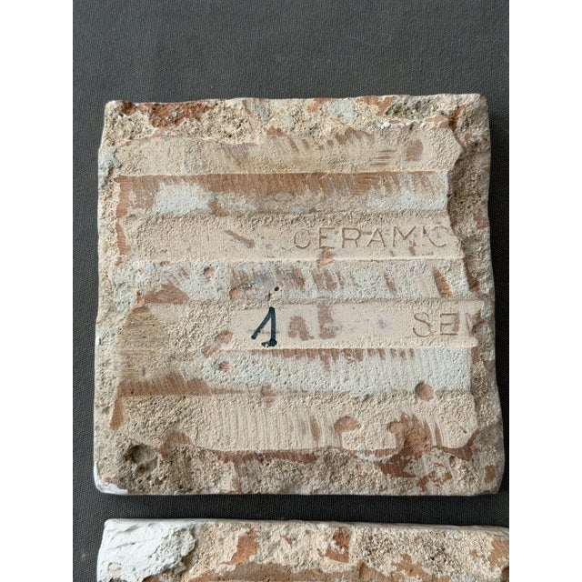 Tile Mosaic with Floral Motif from Cerámica Sevilla, 1950s, Set of 4 For Sale - Image 6 of 7