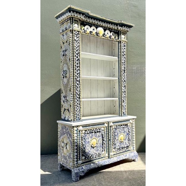 Late 20th Century Vintage Shell Encrusted Tall Etagere For Sale - Image 5 of 12