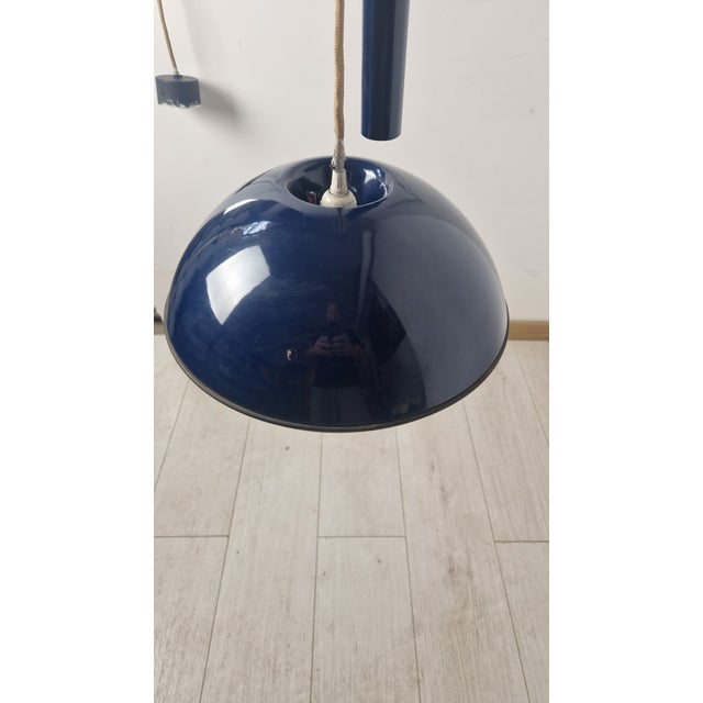 Metal Up-and-Down Chandelier Model Relemme in Metal Blu by Achille and Pier Giacomo Castiglioni for Flos, 1970s For Sale - Image 7 of 11