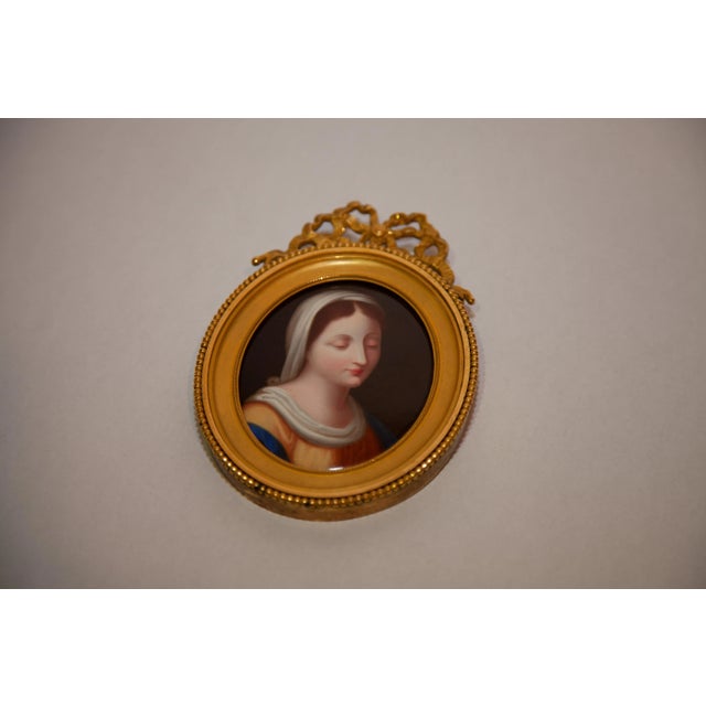 Early 20th Century Early 20th Century Louis XV Porcelain Plaque of Madonna For Sale - Image 5 of 8