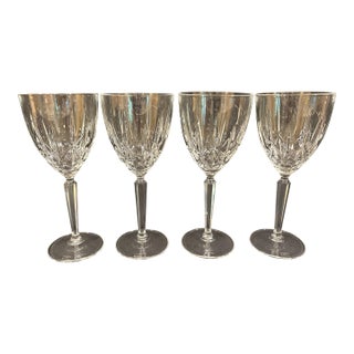 Set of Four Marquis by Waterford Water Goblets in the Sparkle Pattern For Sale