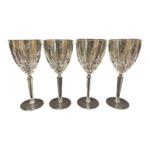Set of Four Marquis by Waterford Water Goblets in the Sparkle Pattern