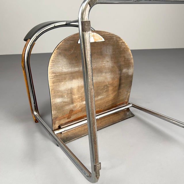 Model H-128 Black Steel Tube Cantilever Chair by Jindrich Halabala for Up Závody, 1930s For Sale - Image 10 of 15