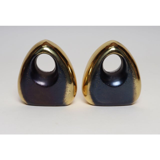 Vintage Brass Finish "Orb" Bookends by Ben Seibel for Jenfred Ware For Sale - Image 9 of 18