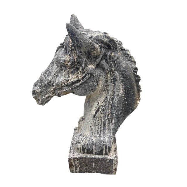Bring timeless equestrian elegance and antique architectural charm into your space with this heavy vintage cast iron horse...