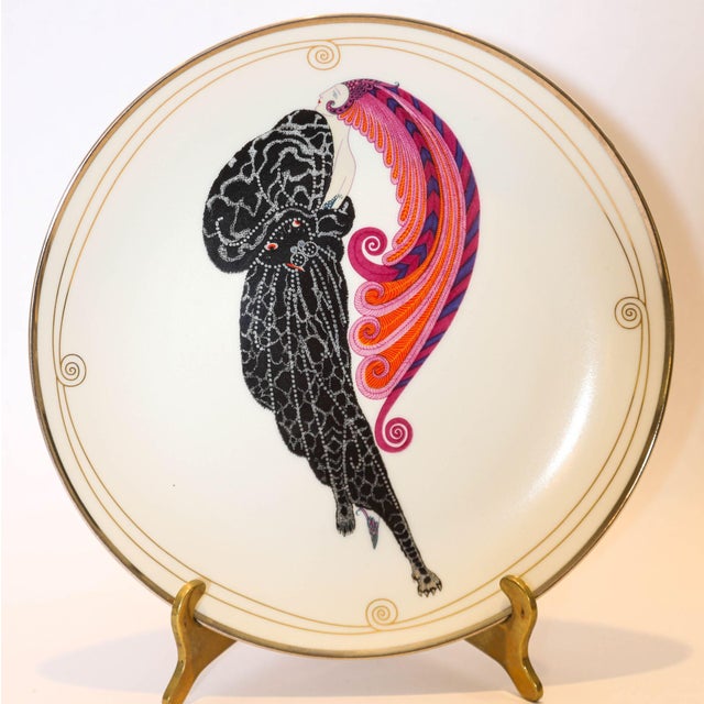 Art Deco Erté "Beauty and the Beast" Sevenarts Porcelain Collector Plate For Sale - Image 3 of 4