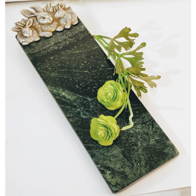 American Arthur Court Rabbit Bunny Green Marble Board For Sale - Image 3 of 6