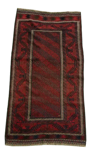 Antique Baloutch Geometric Design Rug 6'7''x3'2''