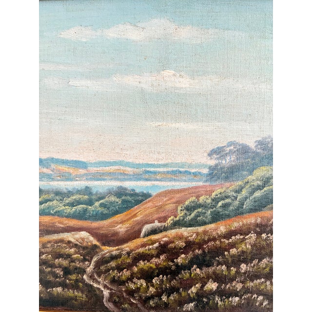 Vintage Signed Hills Landscape Oil Painting For Sale - Image 6 of 11