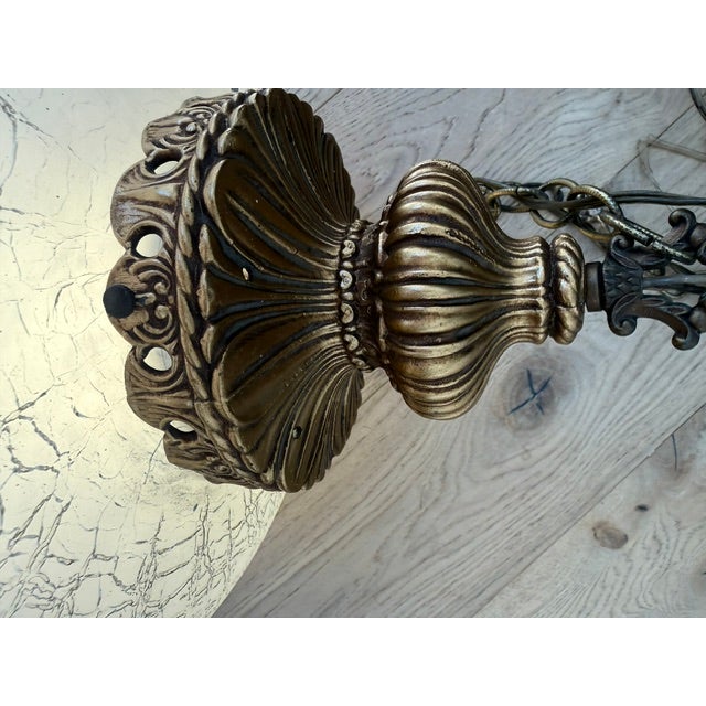 Hollywood Regency 1940s Large and Rare Hollywood Regency Pendant Light For Sale - Image 3 of 7