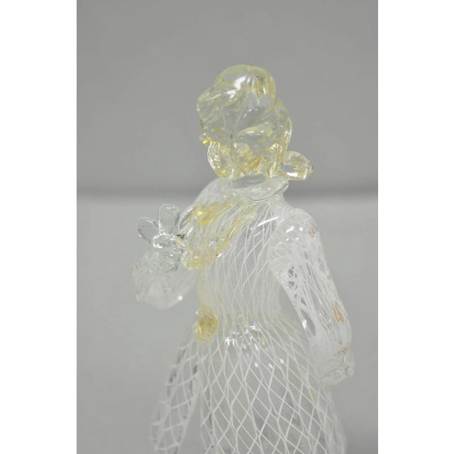 Vintage Italian Murano Latticino & Gold Leaf Art Glass Male & Female Figure Pair For Sale In Philadelphia - Image 6 of 11