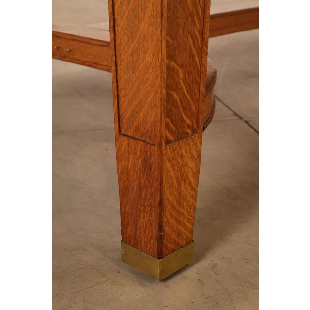 Arts & Crafts Style Large Oak Library Table For Sale - Image 11 of 18
