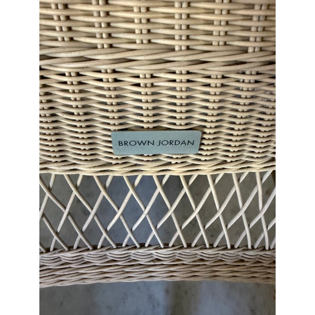Plastic Brown Jordan Wicker Outdoor Dining Chairs For Sale - Image 7 of 7