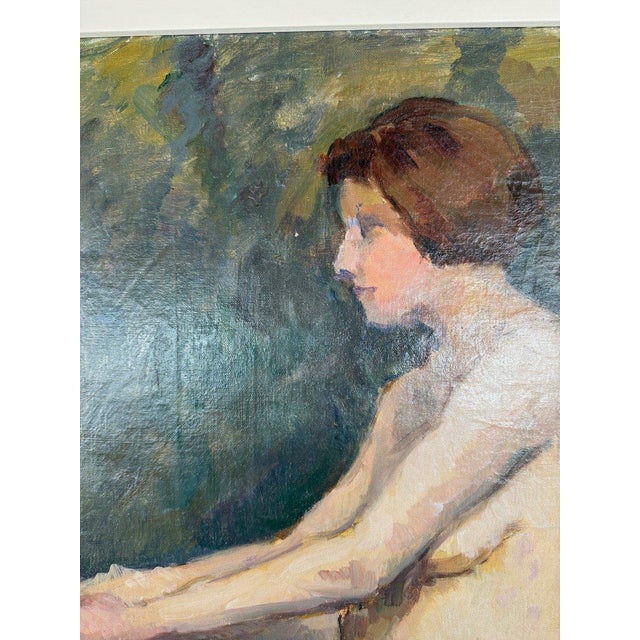 French School Artist, Seated Nude, Early 20th Century, Oil Painting on Canvas, Framed For Sale - Image 9 of 12