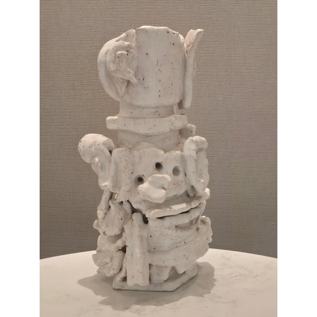White Las Meninas #1 — Sculptural Ceramic Vase by Diane Grant For Sale - Image 8 of 13