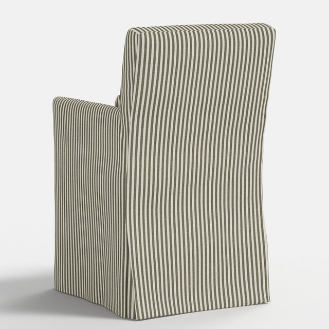 Textile Slipcover for Stoffer Home x Cloth & Company for Lindy Dining Armchair in Jane Stripe Laurel For Sale - Image 7 of 8