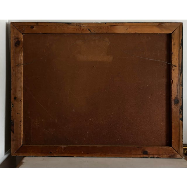 Wood Mid Century Modern 1960’s Large Impressionist Landscape Oil Painting For Sale - Image 7 of 7