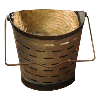 Late 20th Century Small Metal Olive Bucket For Sale