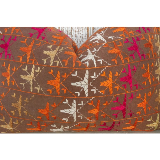 Early 21st Century Anshi Antique Indian Folk Lumbar Pillow For Sale - Image 5 of 10
