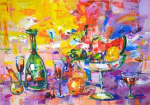 Happy Holidays! Original Contemporary Painting by Iryna Kastsova