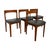 Wood Mid-Century Modern Teak Dining Chairs Uk Import – Set of 4 Danish Modern Style Black Vinyl Side Chairs. For Sale - Image 7 of 12