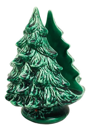 Vintage Glazed Ceramic Christmas Napkin Holder
