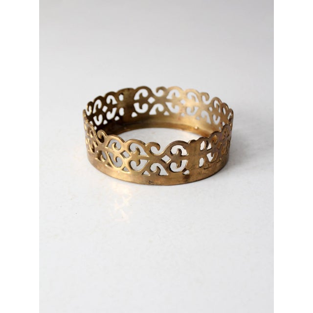 Vintage Brass Pillar Candle Holder For Sale - Image 10 of 10