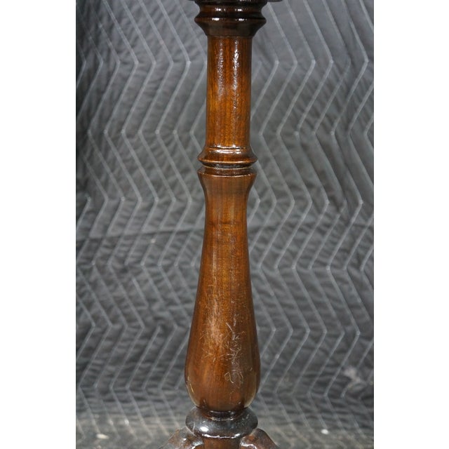 Antique Queen Anne Style Mahogany Pedestal Table Wine Plant Sculpture Stand 26" For Sale - Image 6 of 18